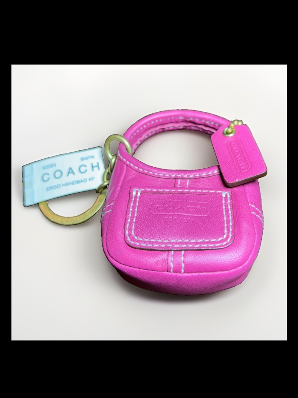 Coach Legacy Ergo Mini Hobo Bag Charm, Raspberry Pink Leather-2007 Style: #92083